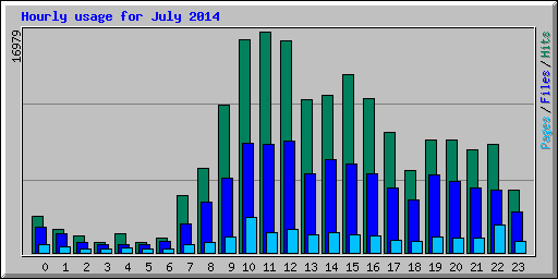 Hourly usage for July 2014